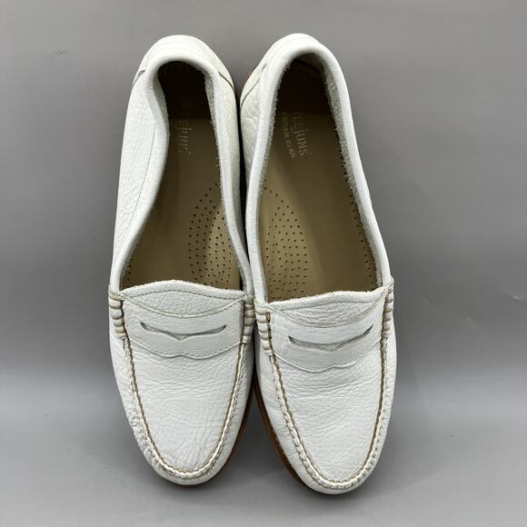 G.H. Bass Weejuns Whitney Penny Loafers Women Size 10 M White Leather Low Shoes - Picture 5 of 8